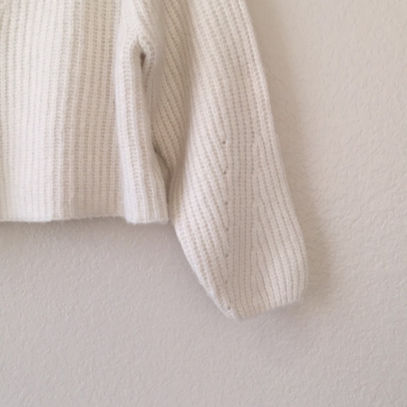 Wild Fable Wrap Sweater Pointelle Sleeves V Neckline Ivory - Picture 10 of 14